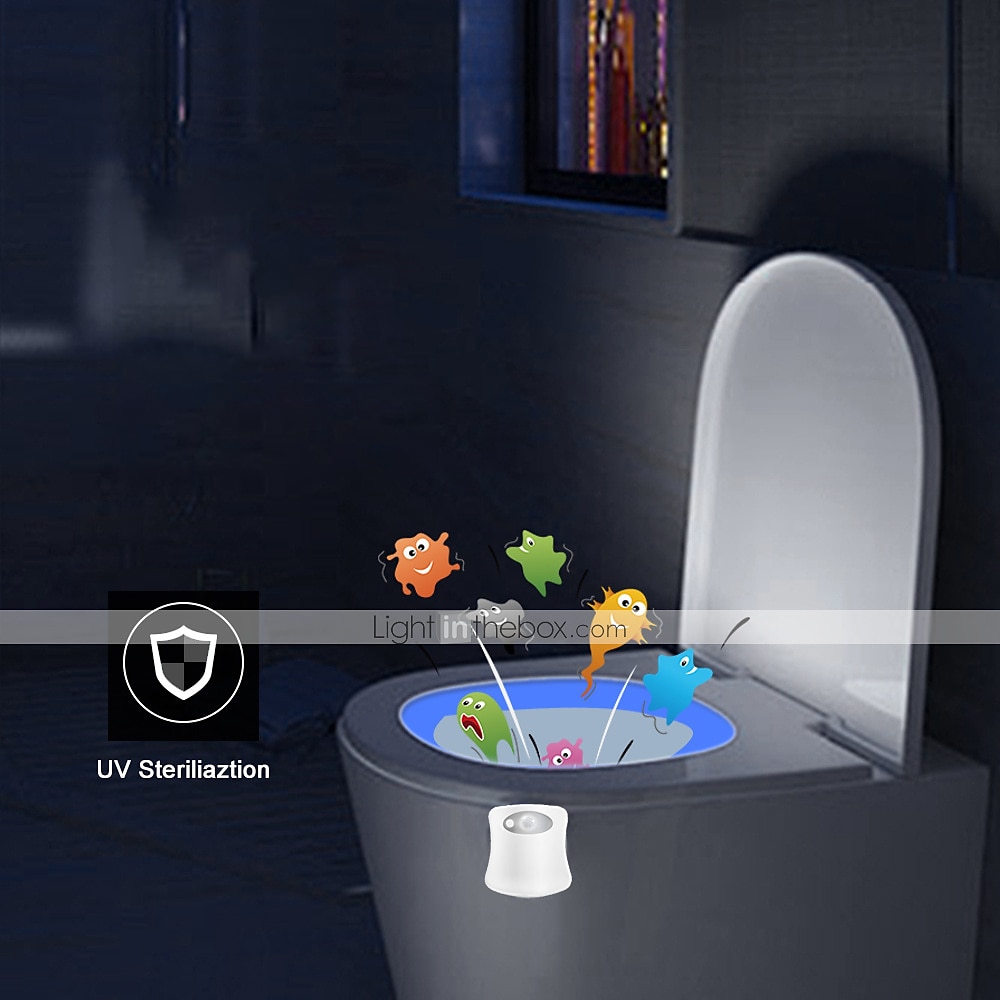 Toilet Night Light Bathroom LED Toilet Seat Bowl Motion Activated Detection Sensor 8-Color Changing Waterproof Washroom for Adult Kid 2025 - $8.49 –P12