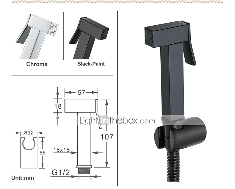 Copper Single Hole Bidet Black Toilet Handheld Bidet Sprayer Self-Cleaning Contemporary Cleaning Spray Gun Set 2026 - $106.99 –P3
