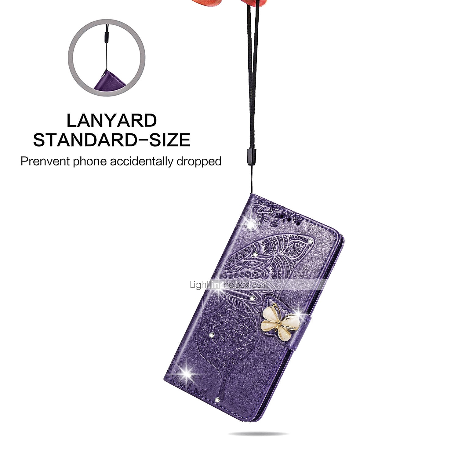 телефон Кейс для Назначение SSamsung Galaxy S24 S23 S22 S21 FE S21 Ультра Плюс A34 A54 A72 A32 A52 Кошелек для карт Стразы Слоты для держателей карт Магнитный флип Бабочка Кожа PU 2025 - $15.99 –P9