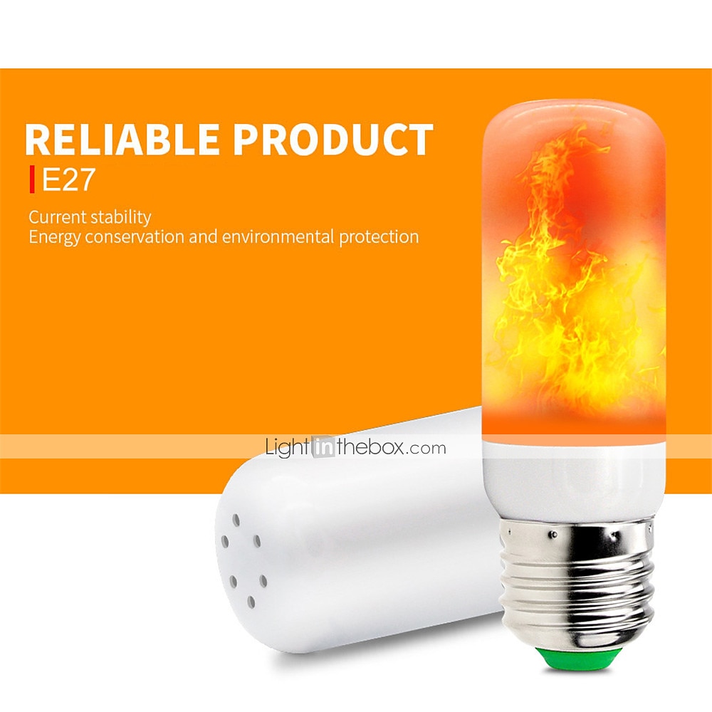 LED Flame Effect Fire Light Bulb E26-E27 Base 4 Modes with Upside Down Effect Halloween Christmas Atmosphere Decoration 8W AC85-265V 2025 - $9.49 –P8