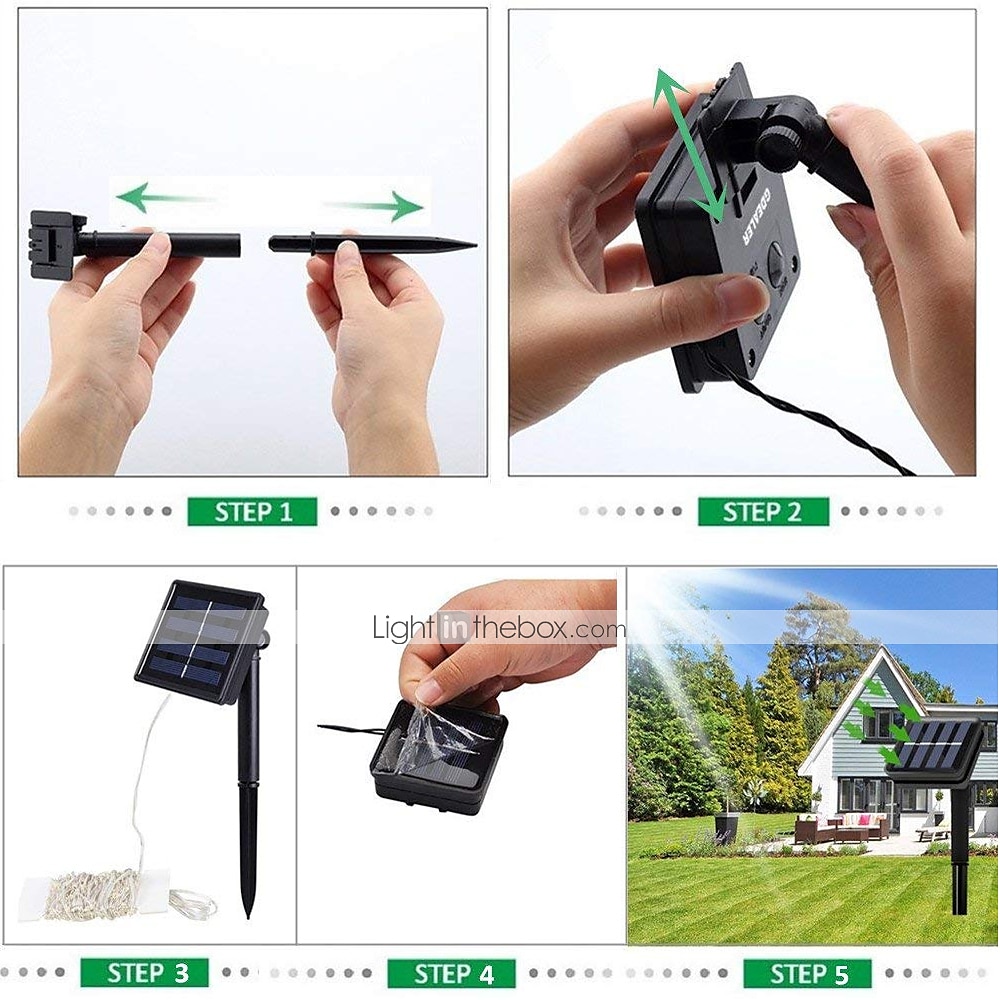 Outdoor Solar Bee String Lights, 20 LEDs Waterproof Garden Fairy Lights with 8 Modes, Solar-Powered LED Lights for Outdoor Terrace, Flowers, Trees & Party Decorations 2025 - $20.99 –P5