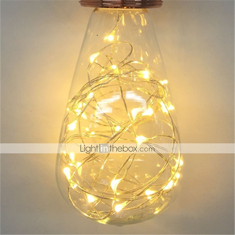 led fairy string noapte bec t64 e26 alb cald edison șurub bliț înstelat sârmă decorativă lumină pentru festival de Crăciun neregulabil 2025 - $8.49 –P1