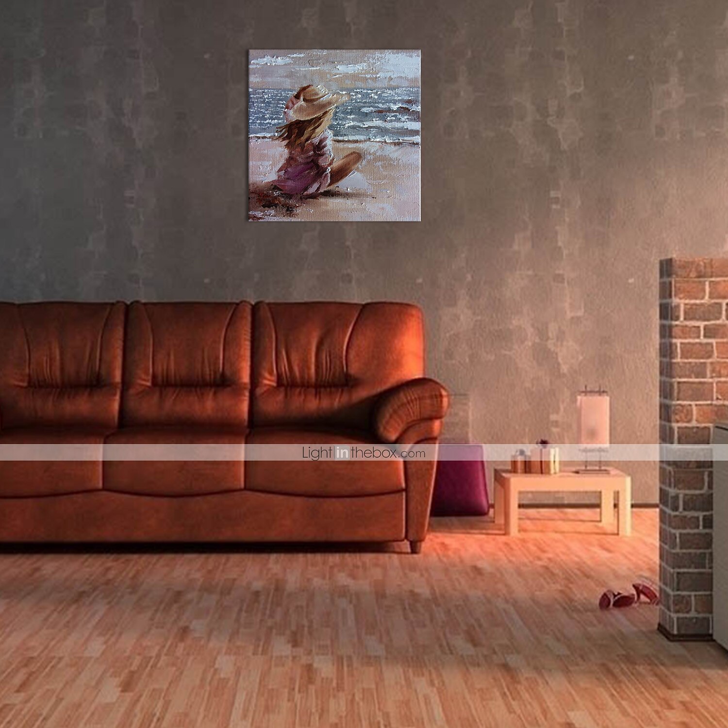 Peinture à l'huile Hang-peint Peint à la main Carré Abstrait Moderne Toile étirée / Toile tendue de 2025 ? $150.99 –P6