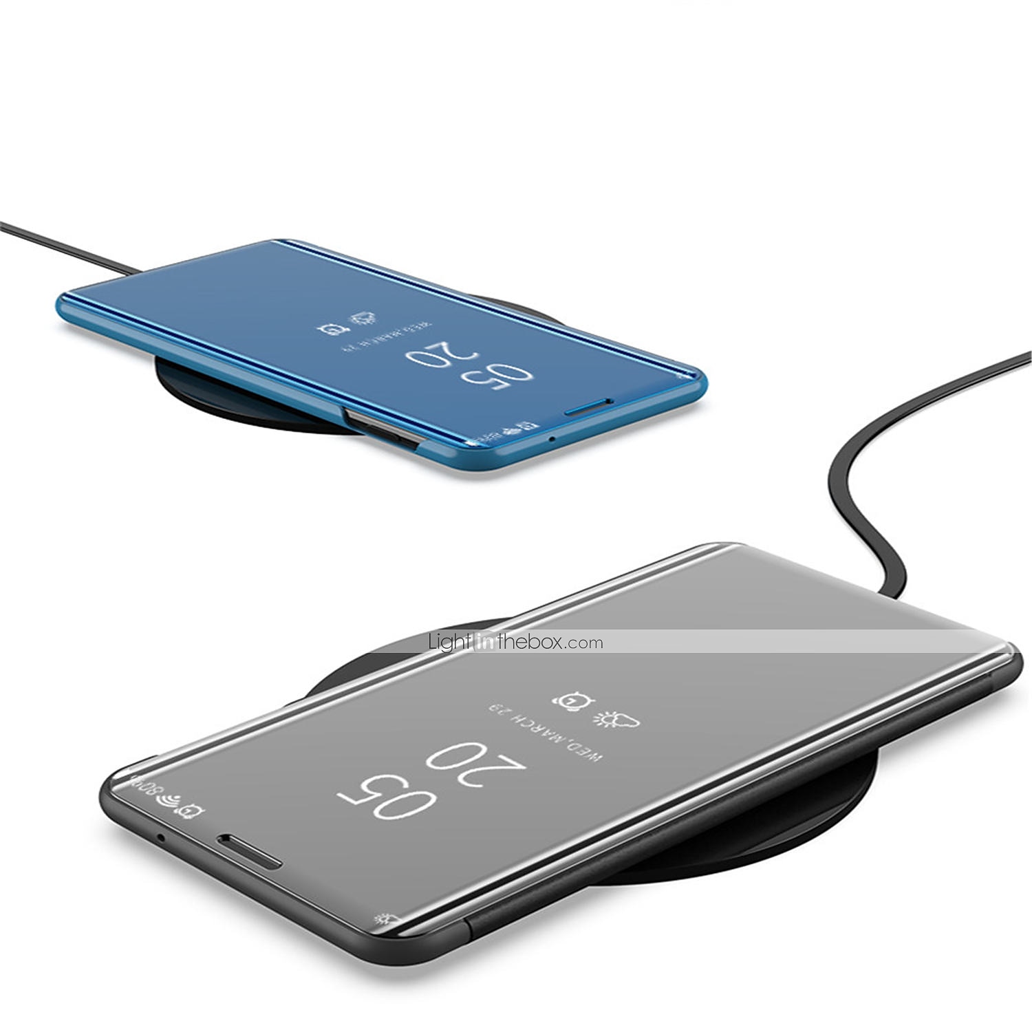 telefon Kılıf Na iPhone 16 15 14 Pro Max Plus Wyczyść okno widoku Odwróć okładkę Z podpórką Automatyczne usypianie budzenie Lustro Powłoka Skóra PU 2025 - $11.99 –P4