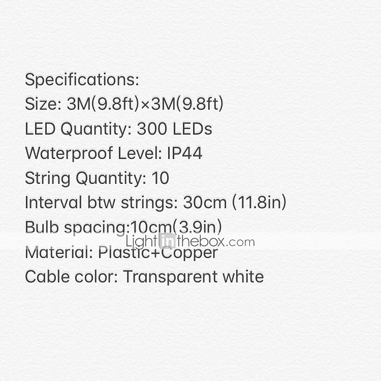 Window Curtain String Light,3 X 3m 300 LEDs Starry Fairy Lights for Wedding Party Home Garden Bedroom Outdoor Indoor Wall Decorations Warm White Blue Multi Color White Linkable 220-240 V 1pc 2025 - $25.99 –P13