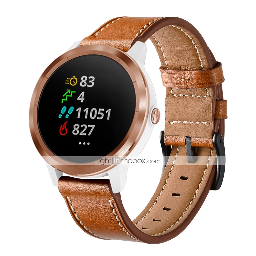 Pásek hodinek pro Garmin Forerunner 265 255 Active 5 Venu 3 2 Plus Vivoactive 4 3 Vivomove Sport Approach S42 S40 20mm 22mm Pravá kůže Výměna, nahrazení Popruh 20mm 22mm Kožená smyčka Náramek 2026 - $15.99 –P11