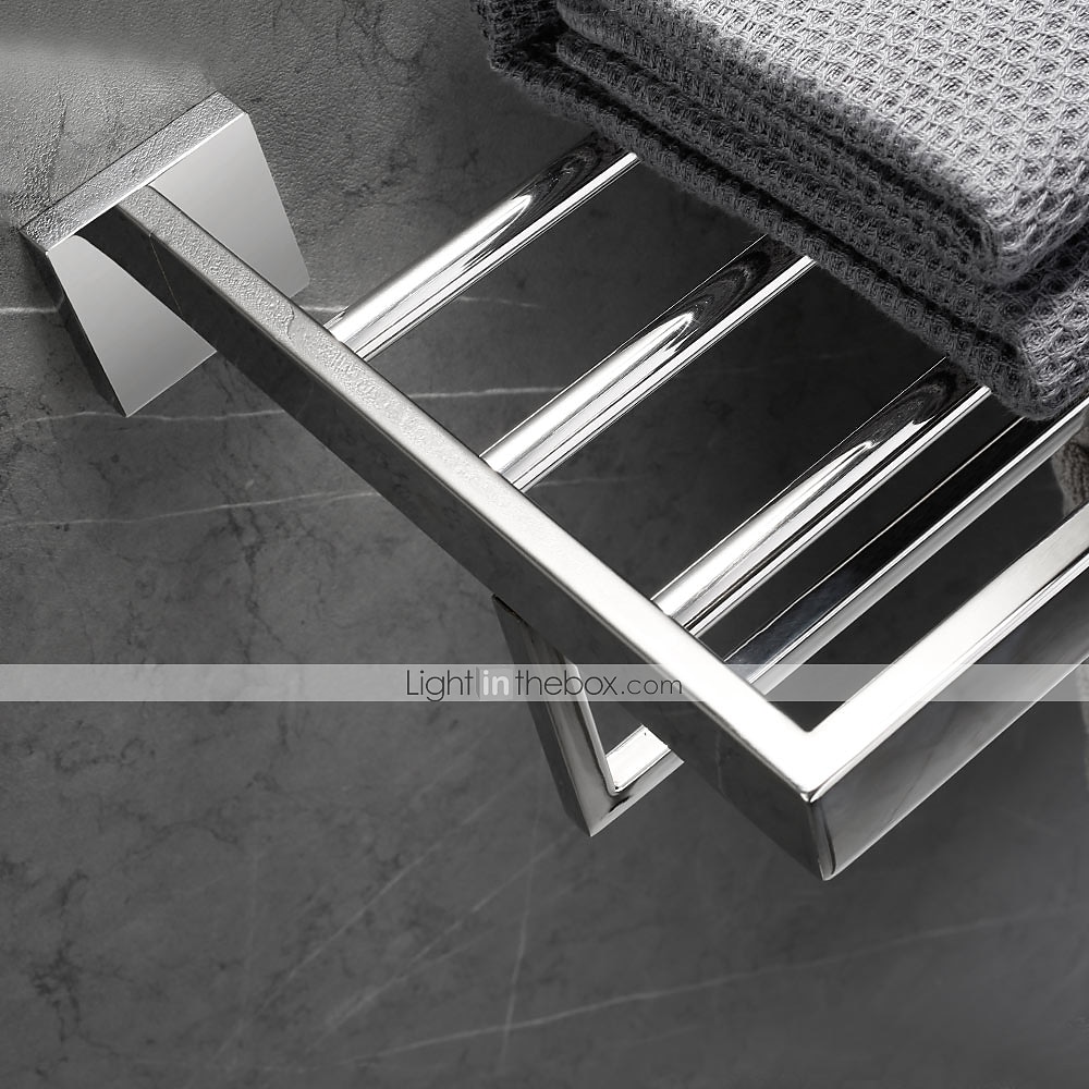 Baderomsutstyrssett inkluderer toalettpapirholder / baderomshylle og 2 kappekroker multifunksjonelt rustfritt stål sølvfarget 4stk 2025 - $159.99 –P6