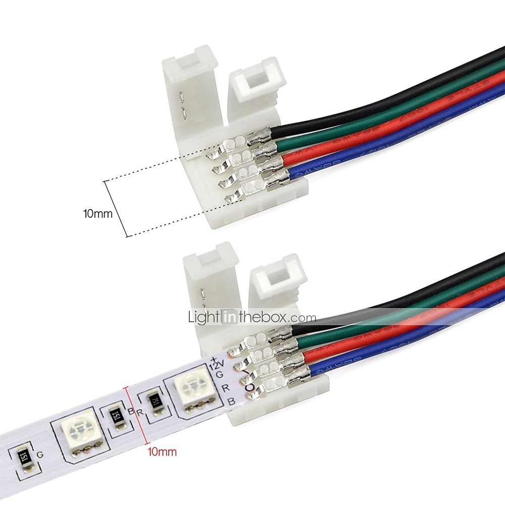 2025年 zdm 5ピースled 5050 rgbストリップライトコネクタ4ピン導体10 mm幅ストリップにコントローラジャンパー圧着クランプ  コレクション – $8.49 –P6