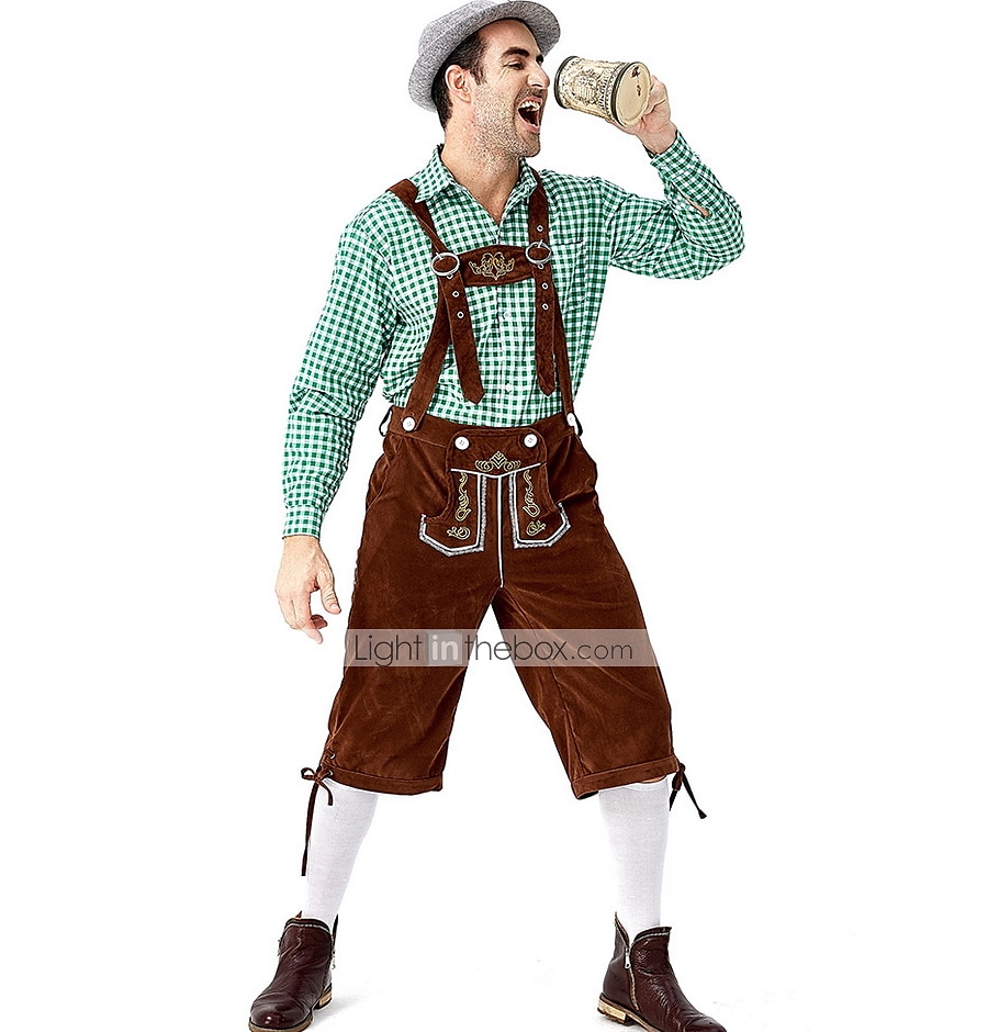Oktoberfest nahkahousuista Saksa München Wiesn Niityt Miesten Perinteinen tyyli kangas Pusero Shortsit 2025 - $57.99 –P2