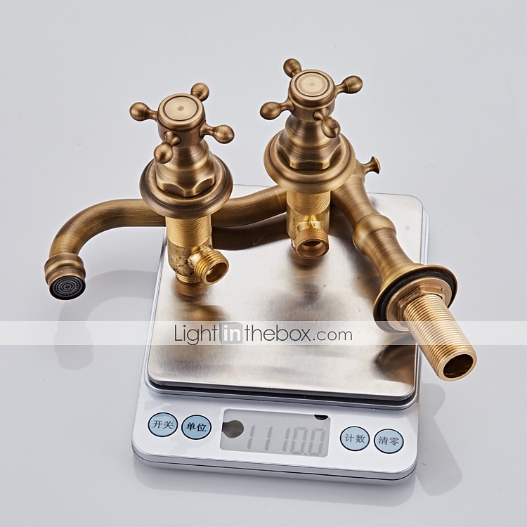 Bathtub Faucet,Antique Brass Widespread Roman Tub Two Handles Three Holes Bath Taps wiith Hot and Cold Switch 2025 - $129.99 –P2