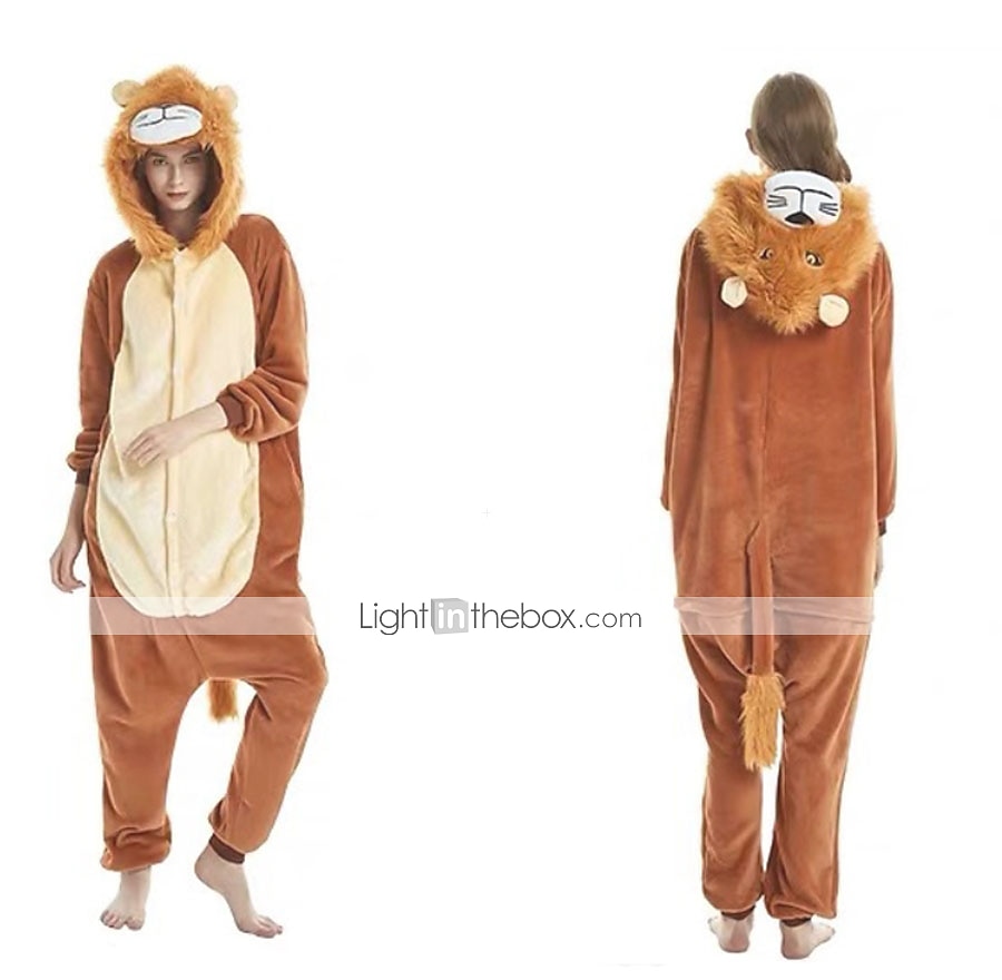 Dla dorosłych Zwierzę Kostium Onesie Strój karnawałowy Lew Piżama Onesie Piżama Kigurumi zabawny kostium Dla Mężczyźni i kobiety Karnawał Rysunek 2025 - $40.99 -P3