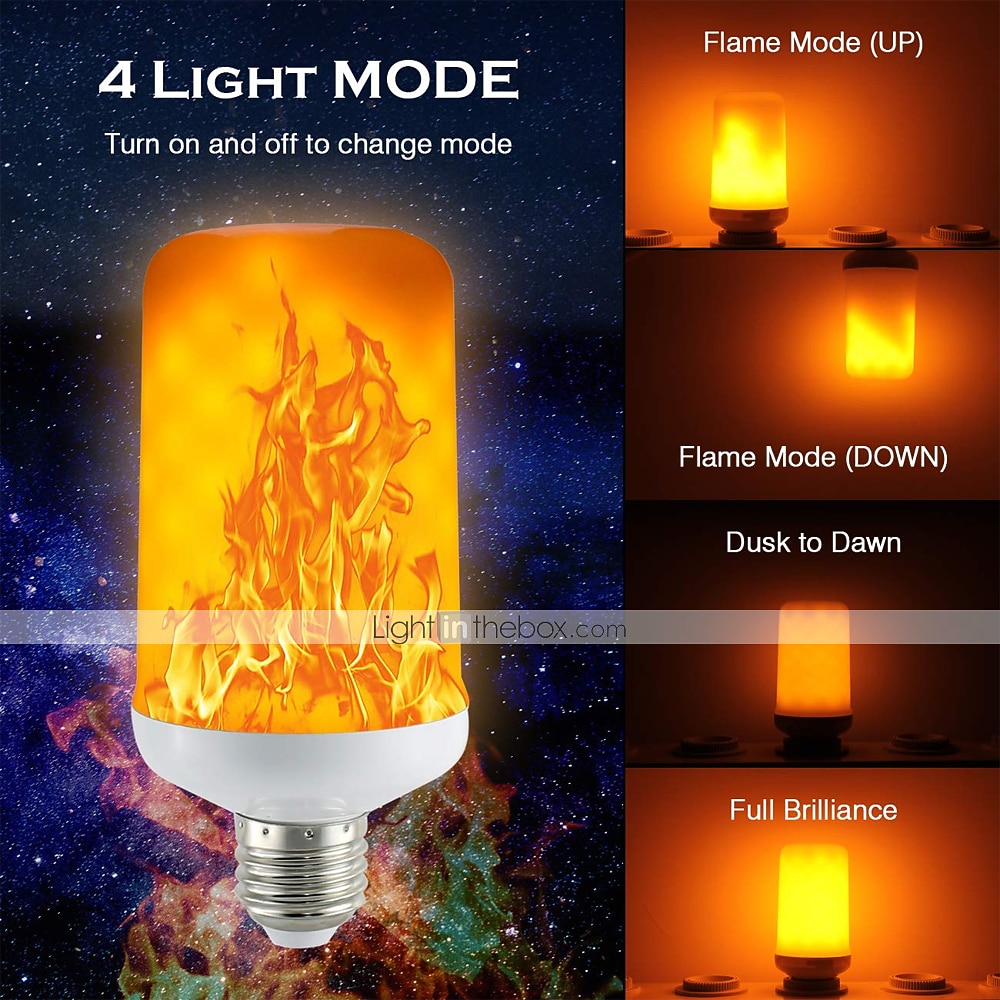 светодиодные лампочки пламени 7 Вт e27 мерцающее пламя Хэллоуин реквизит энергосбережение для фестиваля Хэллоуин Рождество пати ac85-265v 2025 - $18.99 –P9