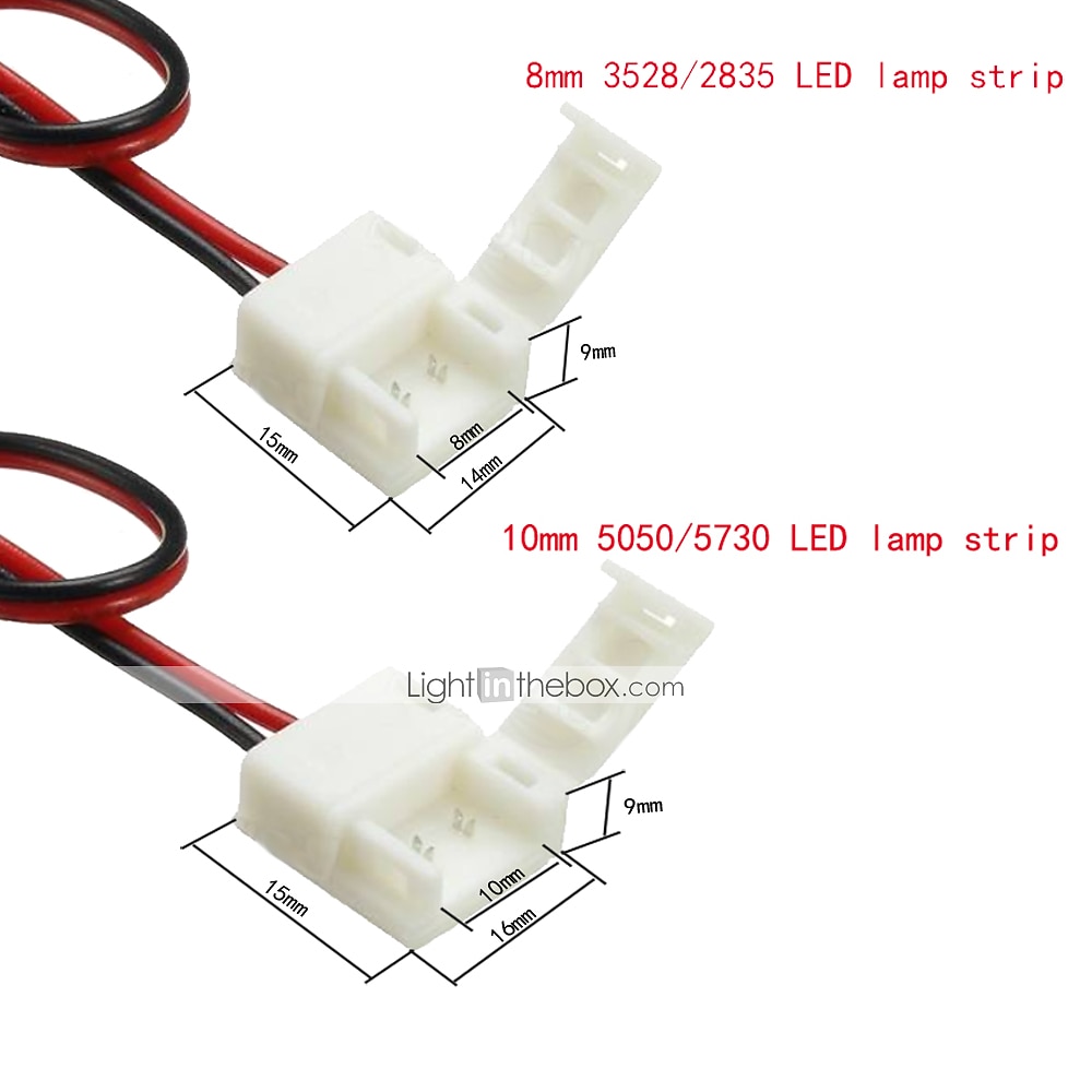 ZDM 5 шт. водонепроницаемый 8/10 мм шириной 2-контактный SMD 5050 3528 гибкий светодиодный разъем полосы монохромный светодиодные полосы для перемычки полосы 2026 - $8.99 –P2