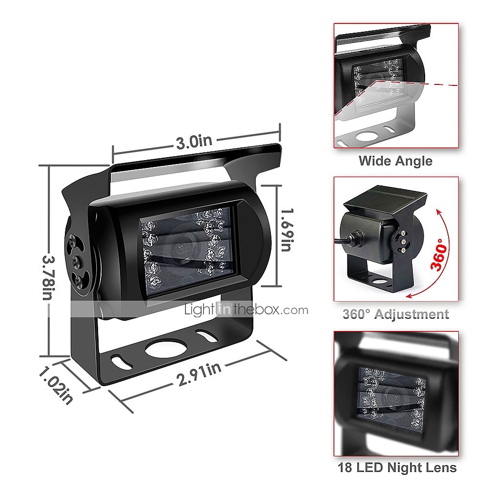718D 7 дюймовый TFT-LCD 600TVL 480 ТВ линий CCD Проводное 120° 7 дюймовый Комплект заднего вида для автомобилей Водонепроницаемый / Ночное видение / Регулировка яркости для Автобус / Грузовик 2025 - $154.99 –P1