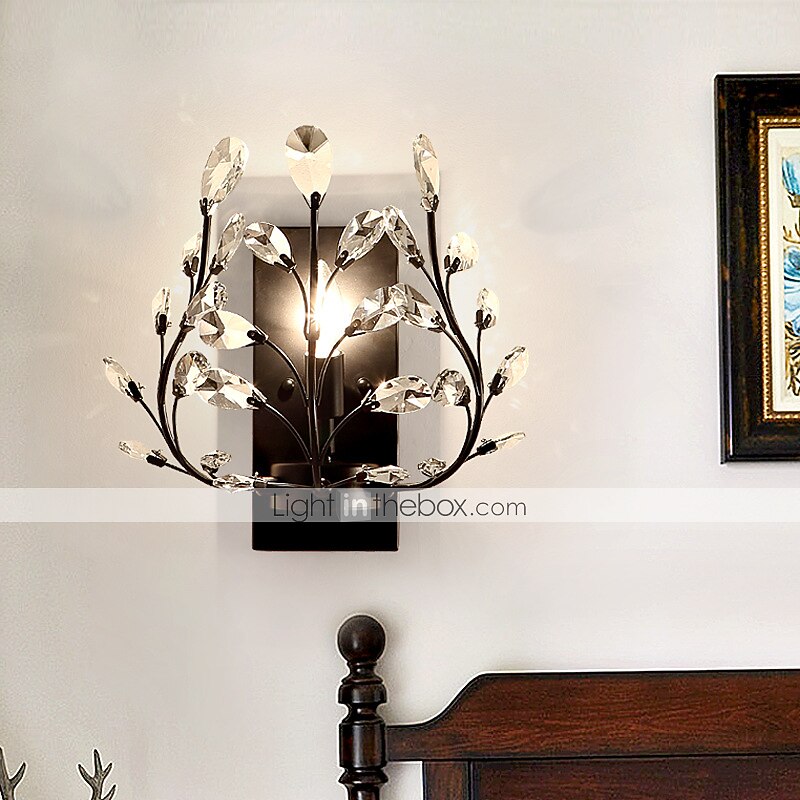 lampada da parete a testa singola country americano lampada da parete comodino camera da letto in stile europeo soggiorno lampada da parete in cristallo creativo retrò candela di ferro del 2026 a $187.99 –P7