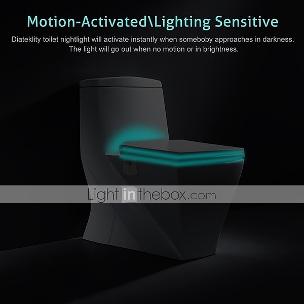 Hot 8 Colors PIR Motion Sensor Toilet Seat LED Lamp Body Motion