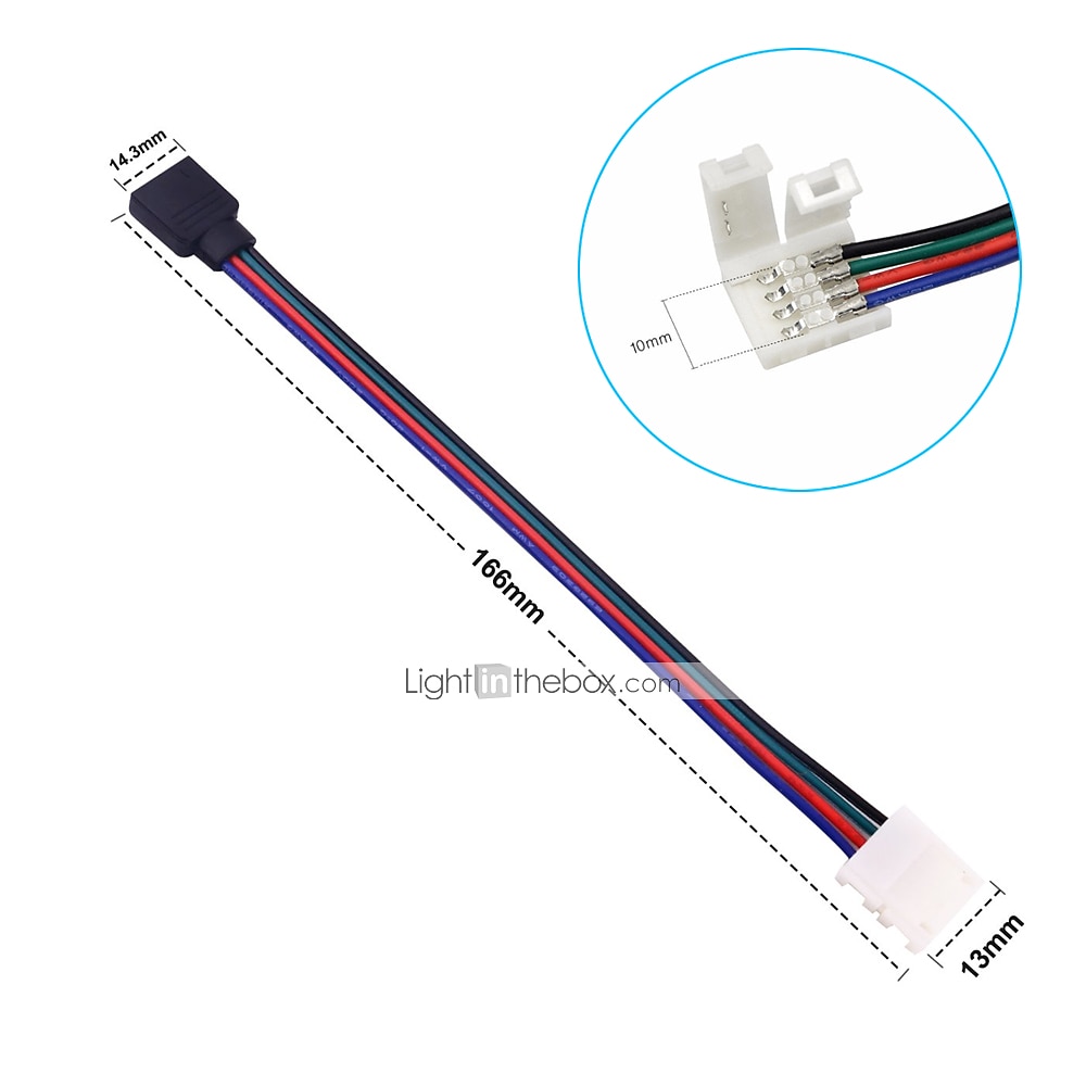 2025年 zdm 5ピースled 5050 rgbストリップライトコネクタ4ピン導体10 mm幅ストリップにコントローラジャンパー圧着クランプ  コレクション – $8.49 –P3