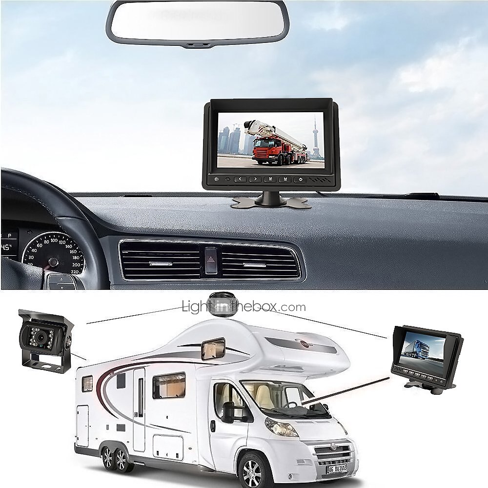 718D 7 pulgada TFT-LCD 600TVL 480 líneas de TV CCD Con Cable 120 Grados 7 pulgada Kit de vista trasera del coche Impermeable / Visión nocturna / Ajuste de brillo para Autobús / Camión 2025 - $154.99 –P1