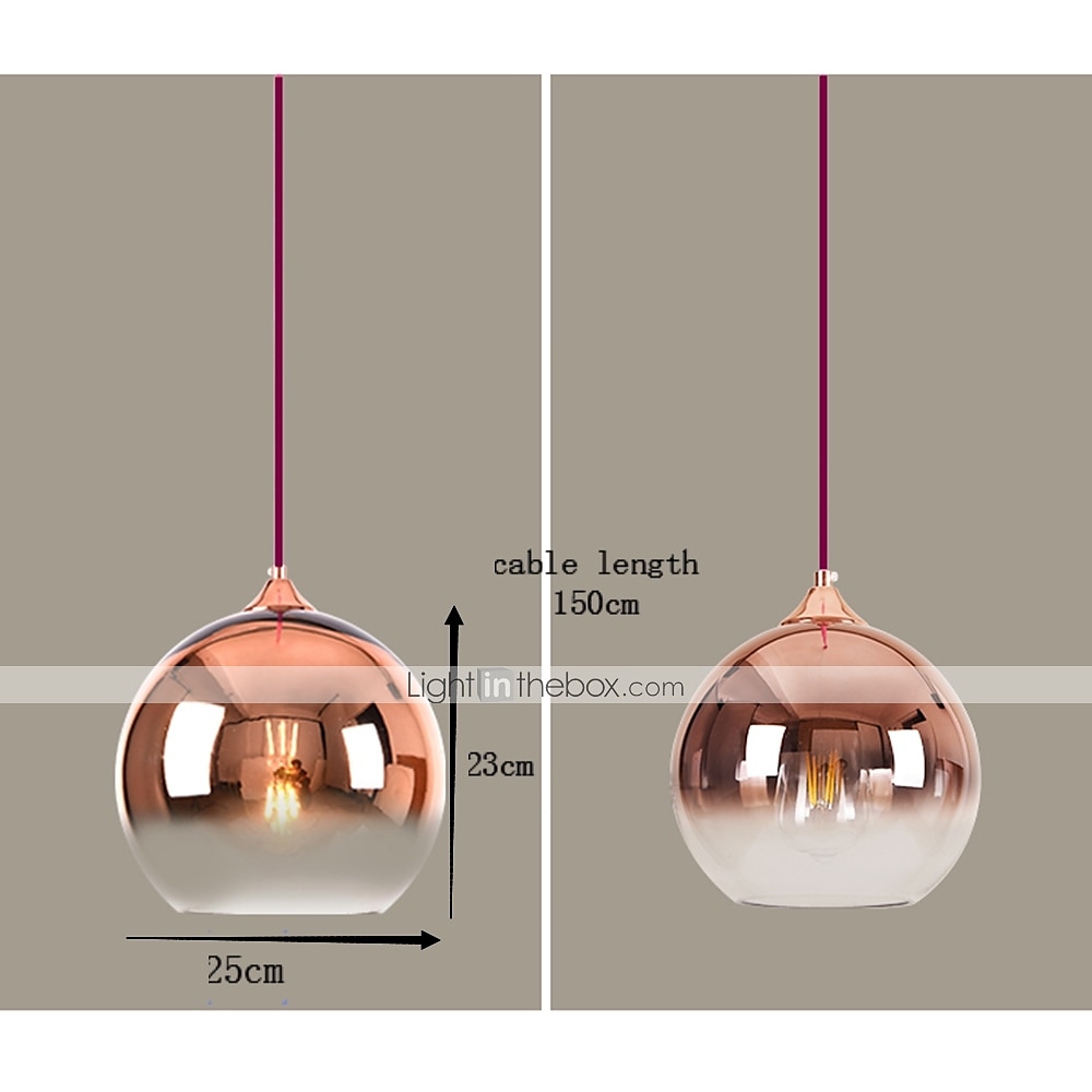 30 cm single design pendelleuchte led glaskugel galvanisiert modernes geschenk für familienfreunde 220-240v 2026 - $97.99 –P8