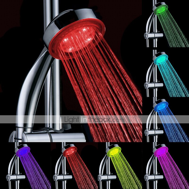 צבע ראש מקלחת LED משתנה 2 מצבי מים 7 צבעים אור זוהר מחליף אוטומטית ראש מקלחת כף יד 2025 - $11.49 –P2
