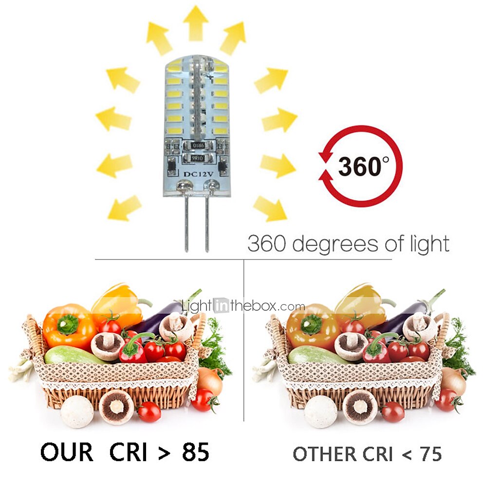 10pcs 3 W LED Bi-pin Lights 300 lm G4 T 48 LED Beads SMD 3014 Dimmable Warm White White 12-24 V 2025 - $33.99 –P3