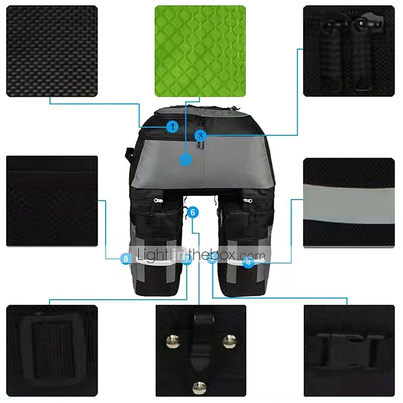 70 L Waterproof Bike Panniers Bag Rain Cover 3 In 1 Rain Waterproof Cycling Bike Bag 1680D Polyester Bicycle Bag Cycle Bag 2025 - $78.99 –P4