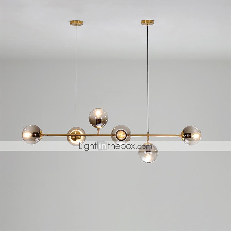 120 cm Pendelleuchte LED Liniendesign Kugel Kronleuchter Metall Insel galvanisiert Moderner nordischer Stil 220-240V 2025 - $549.99 –P4