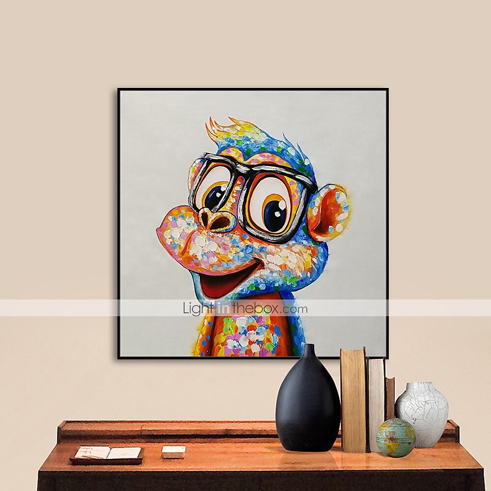 pittura a olio vivaio dipinto a mano animali quadrati pop art moderna tela tesa del 2025 a $108.99 –P4