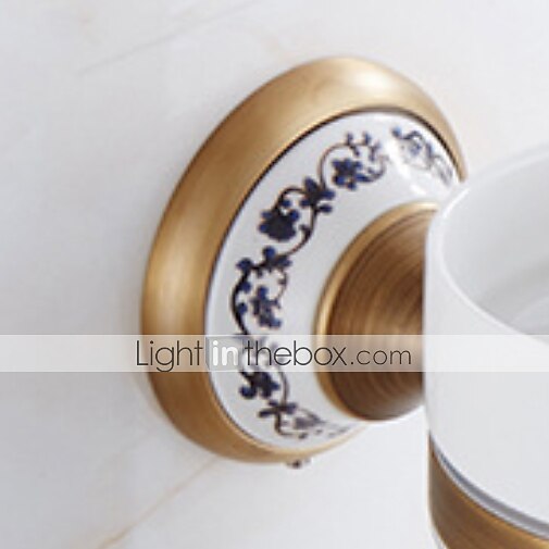 Toilet Brush with Holder,Antique Brass Ceramics Wall Mounted Rubber Painted Toilet Bowl Brush and Holder for Bathroom 2025 - $79.99 –P2