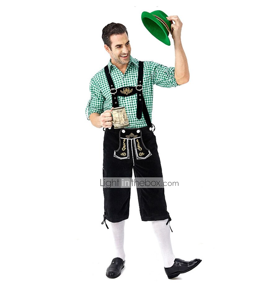 Oktoberfest nahkahousuista Saksa München Wiesn Niityt Miesten Perinteinen tyyli kangas Pusero Shortsit 2025 - $57.99 –P7