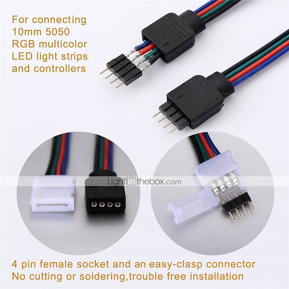 2025年 zdm 5ピースled 5050 rgbストリップライトコネクタ4ピン導体10 mm幅ストリップにコントローラジャンパー圧着クランプ  コレクション – $8.49 –P7