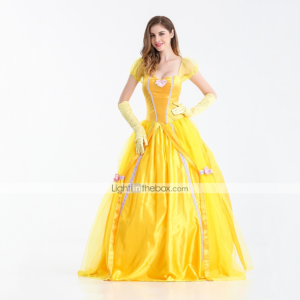 Golden Stripe Princess Gown with Puff Sleeves | Perfect for Special  Occasions | The Nesavu – The Nesavu