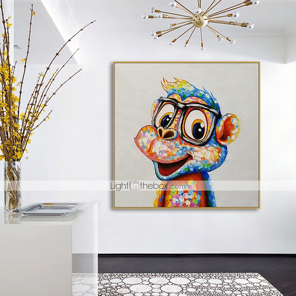 pittura a olio vivaio dipinto a mano animali quadrati pop art moderna tela tesa del 2025 a $108.99 –P6