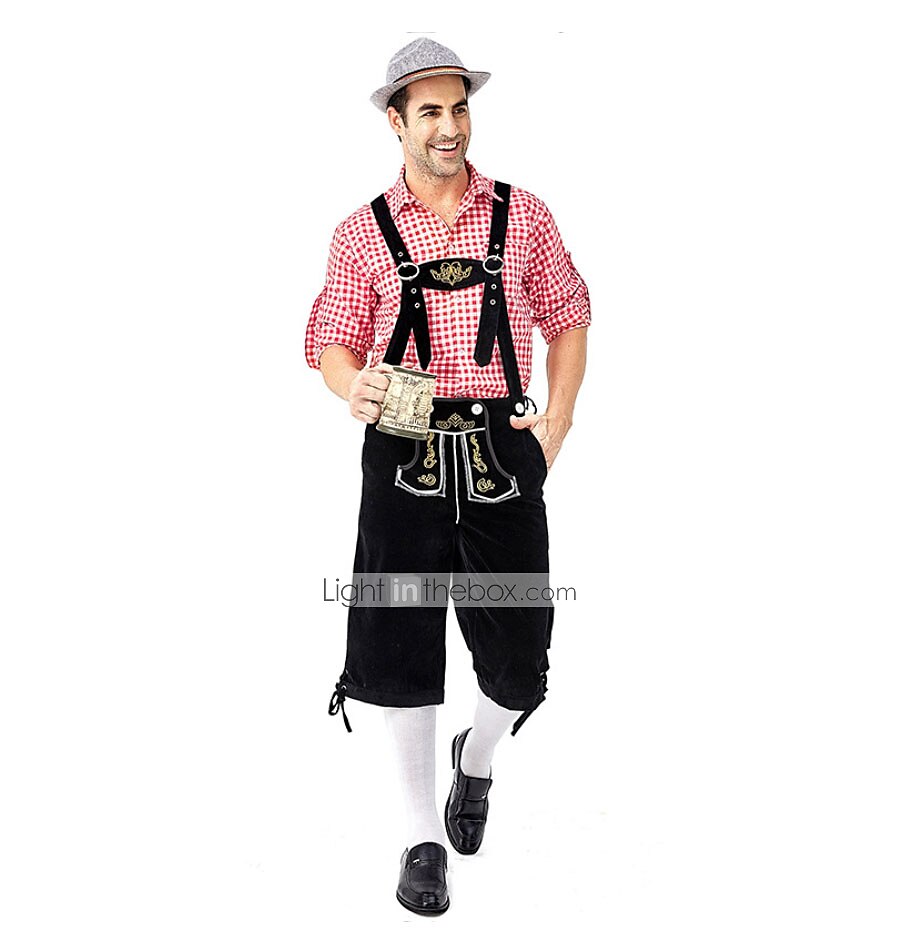 Oktoberfest nahkahousuista Saksa München Wiesn Niityt Miesten Perinteinen tyyli kangas Pusero Shortsit 2025 - $57.99 –P5