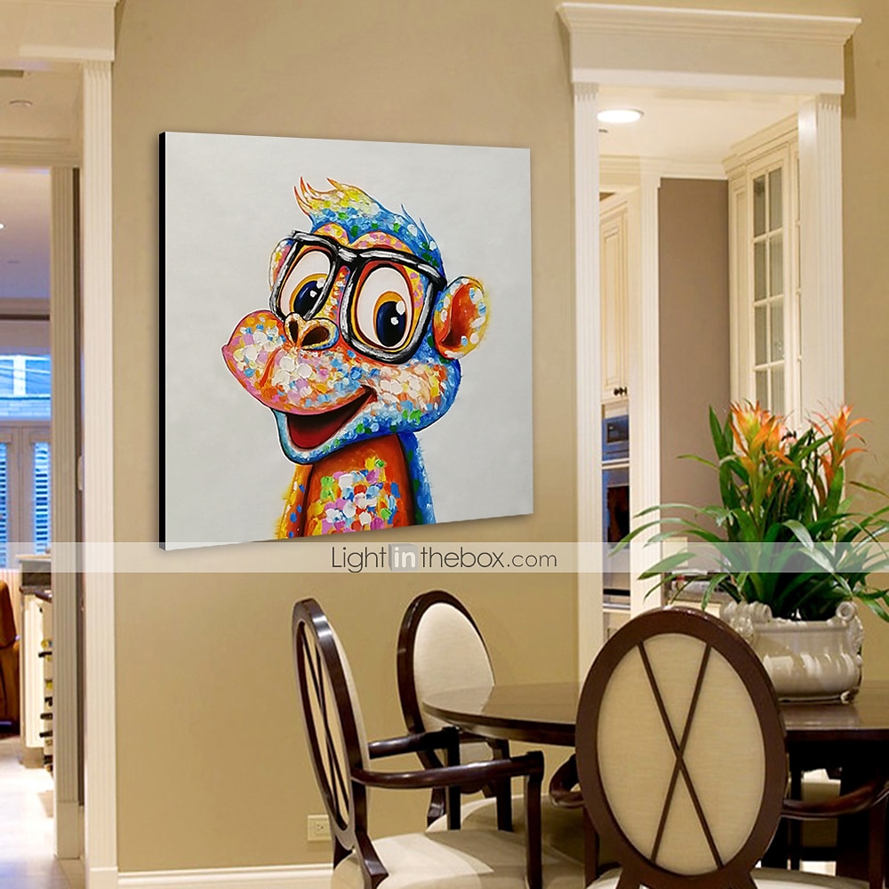 pittura a olio vivaio dipinto a mano animali quadrati pop art moderna tela tesa del 2025 a $108.99 –P8