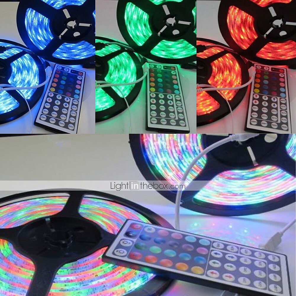 bande led lumières rgb 10m tiktok lights 2835 smd 600 led string tape 44 key ir télécommande led ruban ruban sous la décoration de placard d'armoire de 2025 ? $23.99 –P1