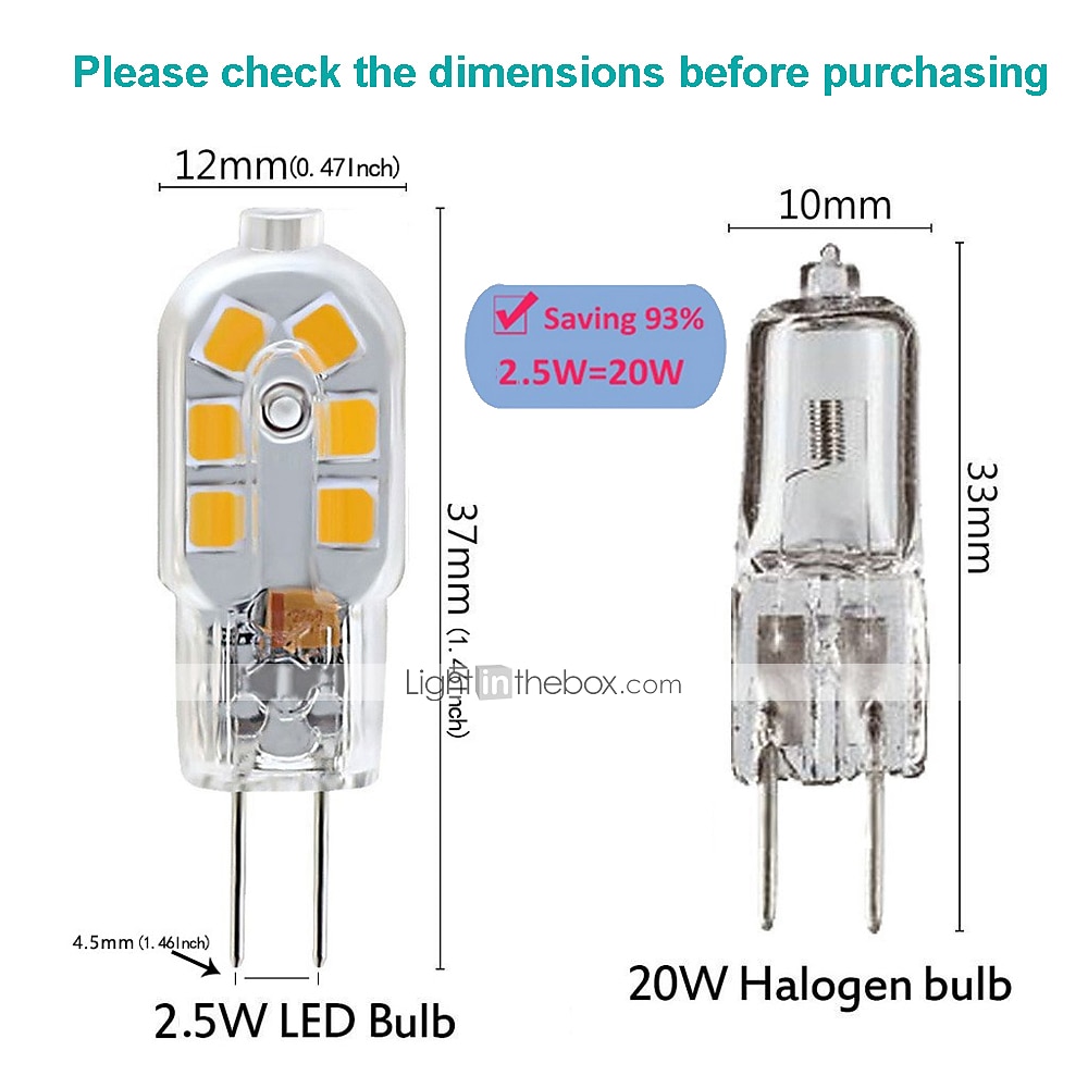 zdm g4 led lamp 6 pack 2.5 w led bi-pin g4 basis 10-20 w halogeenlamp vervanging warm wit / koud wit ac220v 2025 - $12.49 –P2