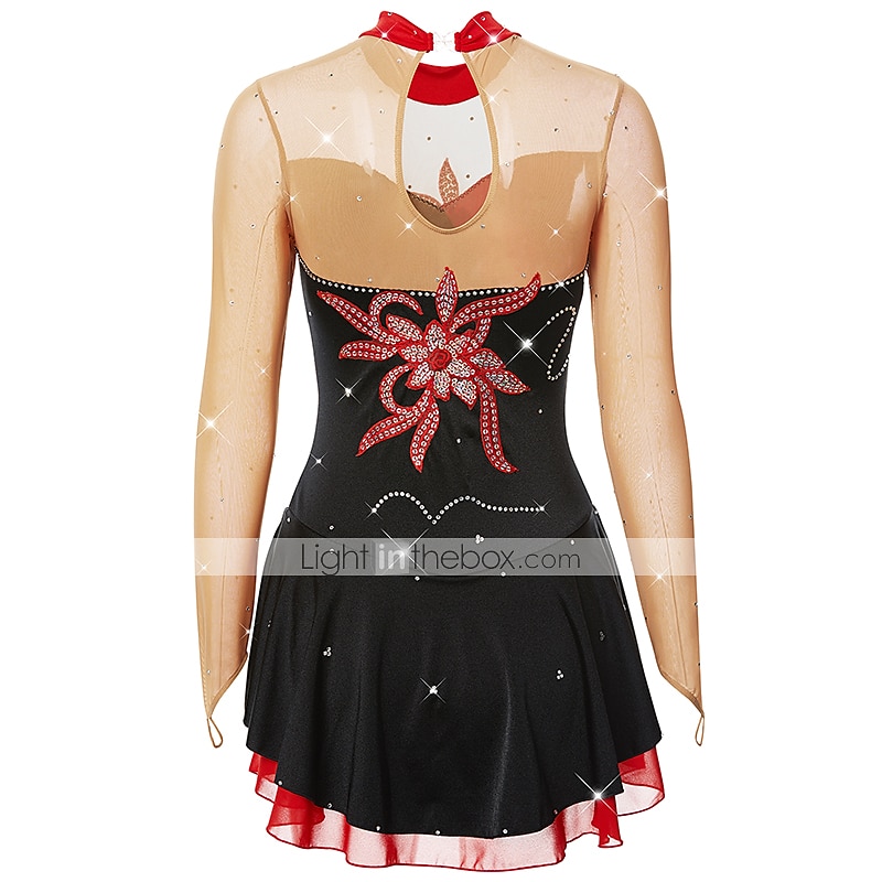 Rochie de Patinaj Artistic Pentru femei Fete Πατινάζ στο πάγο Rochii Ținute Yan roz Alb / Alb Galben și galben Peteci Spandex Înaltă Elasticitate Competiție Ținută Patinaj Clasic Manșon Lung Patinaj 2025 - $123.99 –P10
