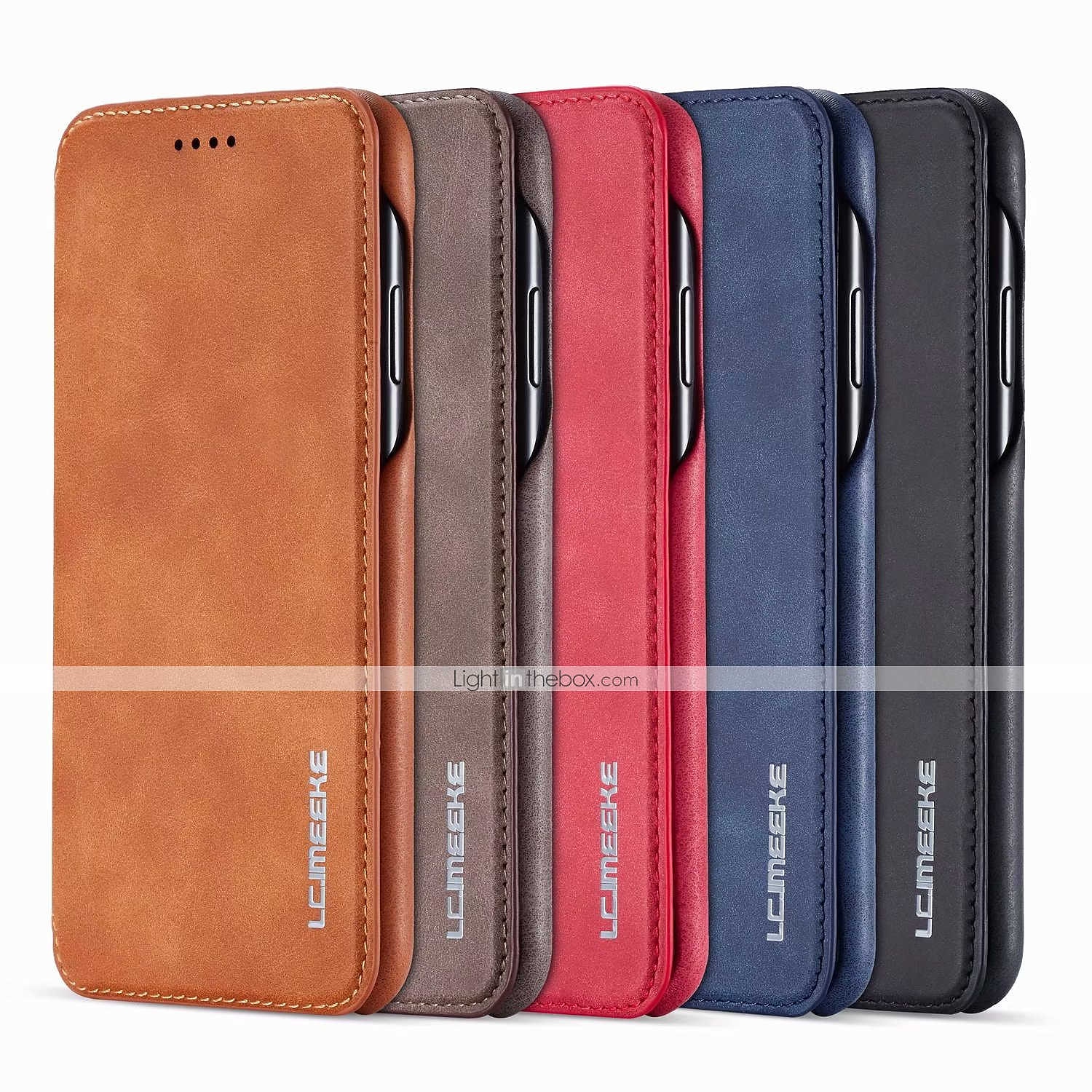 טלפון מגן עבור אייפון 16 אייפון 15 פרו מקס פלוס iPhone 14 13 12 11 Pro Max Mini X XR XS Max 8 7 Plus מארז כרטיס ארנק כיסוי הפוך עם מעמד מגנטי צבע אחיד PC עור PU 2025 - $20.99 –P1