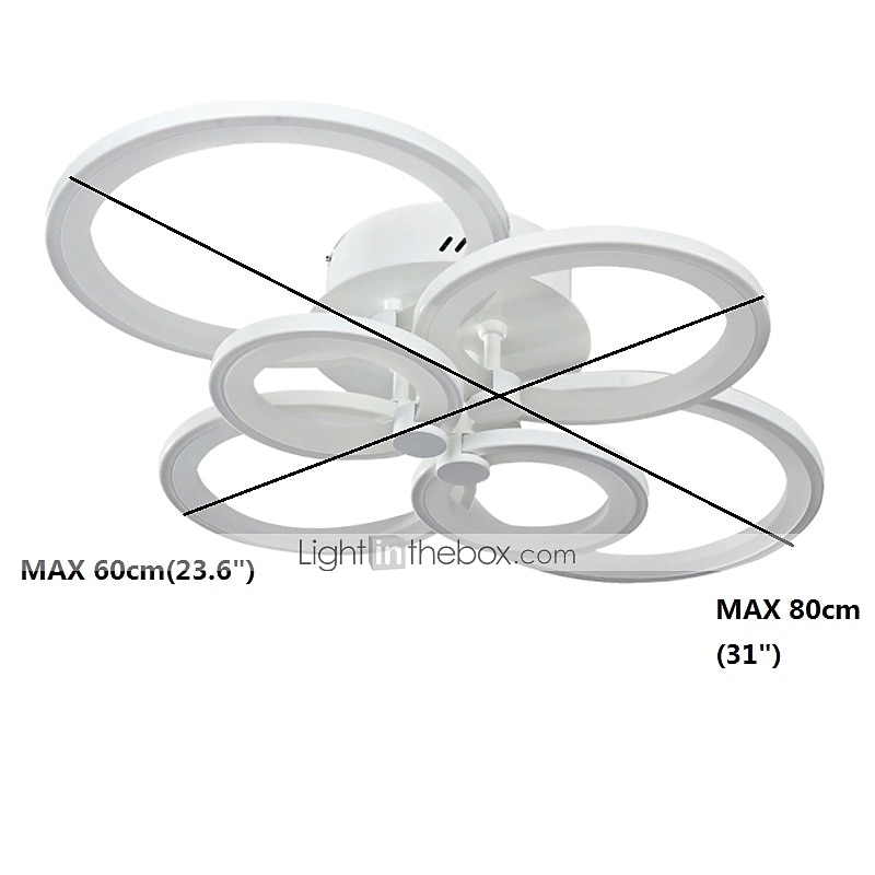 6-Light LED Dimmable Ceiling Light Flush Mount Lights Circle Design Modern Style Simplicity Acrylic 90W Living Room Dining Room Bedroom Light Fixture ONLY DIMMABLE WITH REMOTE CONTROL 2026 - $184.99 –P1