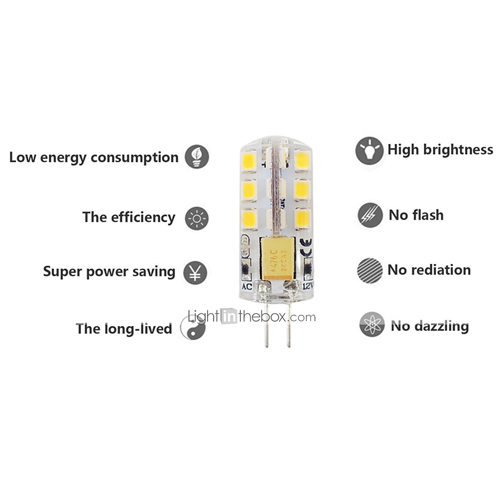 10PCS G4 Bi-pin LED Light Bulb 3W 24LED SMD 2835 Equivalent Halogen Bulb 30W Warm white 3000K Daylight White 6000K 360° Beam Angle Flicker Free DC12V AC220V AC110V 2025 - $18.49 –P8