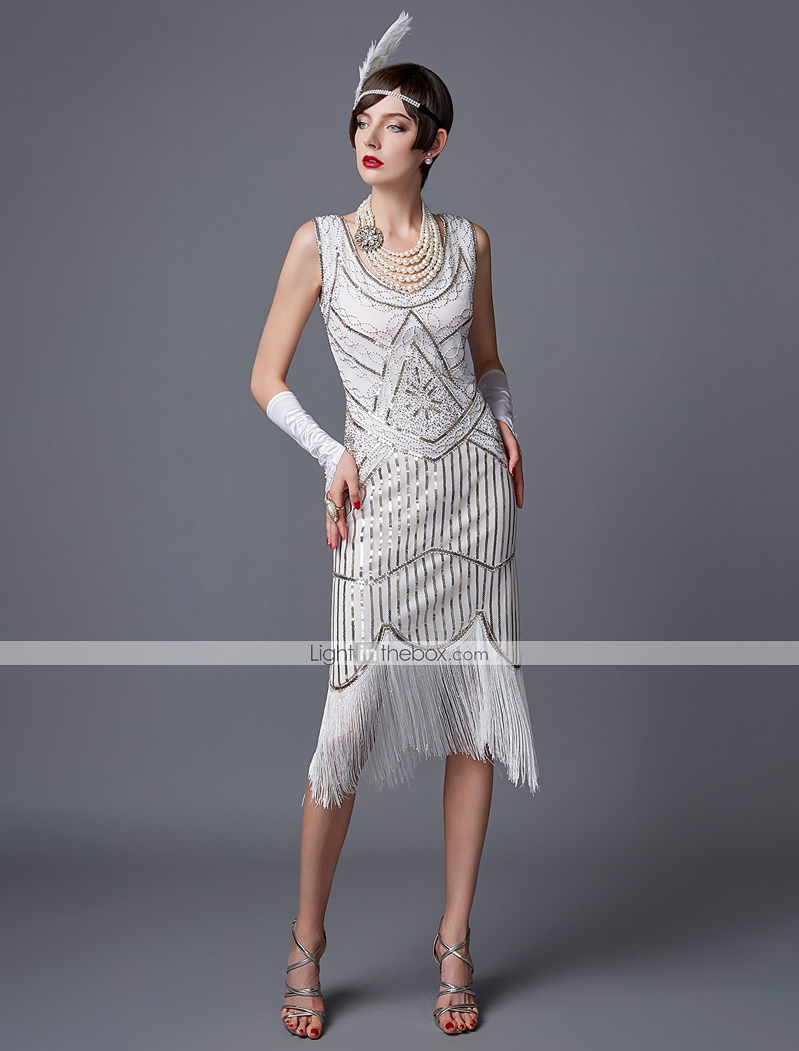 ruggenti anni '20 vestito da cocktail anni '20 vestito vintage flapper  vestito da ballo il grande gatsby charleston plus size costume cosplay  piuma delle donne capodanno vestito da festa di natale del