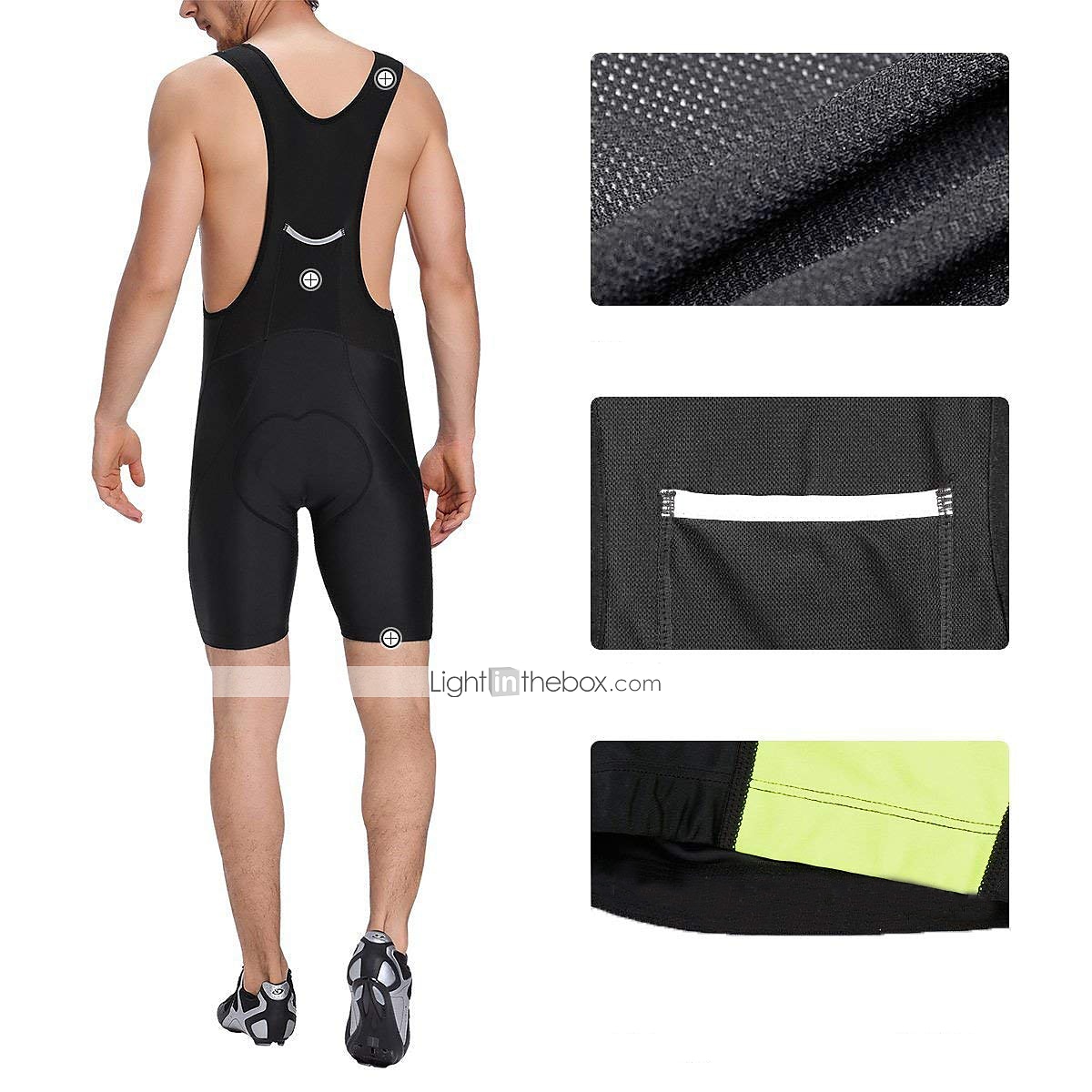 21Grams Herr Bib-shorts Cykel Shorts Haklappshorts Formpassad Bergscykling Vägcykling sporter Geometrisk 3D Tablett Andningsfunktion Snabb tork Icke-statiskt Svart Elastan Kläder Cykelkläder 2025 - $31.99 –P4