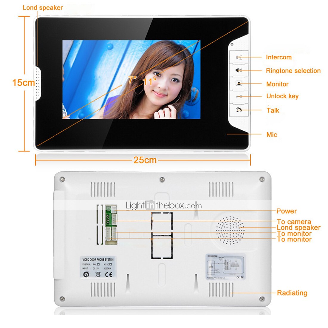 Wired 7 Inch Hands-free 800*480 Pixel One To Two Video Doorphone 2025 - $238.39 –P11