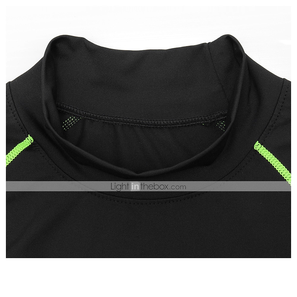 Men's Striped Active Sports T-Shirt: Neon Green