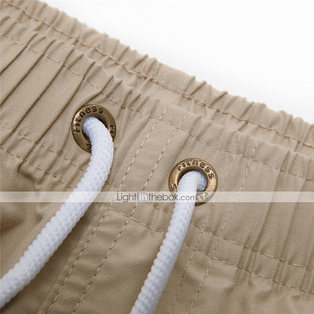 calções de banho masculino calções de banho com forro de malha calções de prancha de secagem rápida cordão elástico respirável com bolsos - natação surf praia desportos aquáticos cor sólida primavera de 2025 por $11.49 –P17