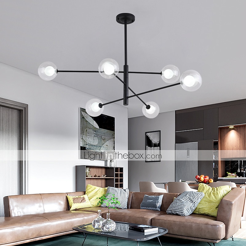 107 cm-es sputnik design csillár fém lineáris sziget festett kivitelben, modern északi stílusban 220-240v 2025 - $395.59 –P2
