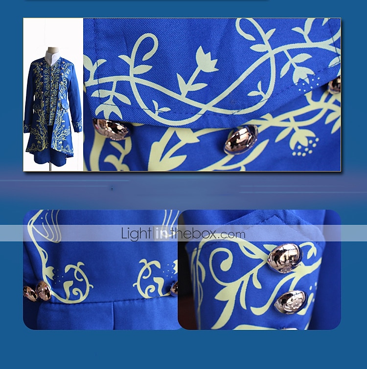 Vintage Inspirert Kostymer i middelalderstil Drakter Maskerade Ytterklær Normal Prins Aristokrat Outlander Trykt mønster Herre Royal Fest Karneval i Venezia Voksne Frakk Vest Trøye 2025 - $100.99 –P6