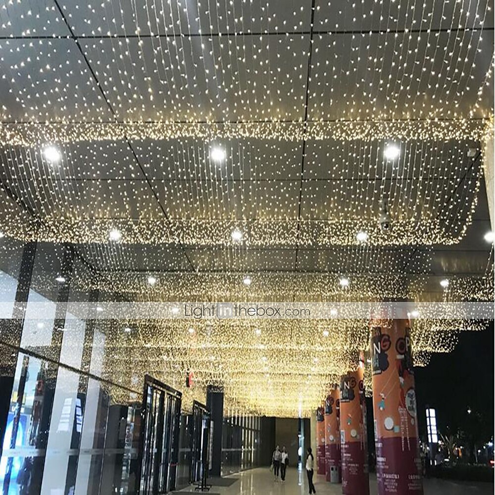 50m șir lumini, 400 led-uri alb cald, alb &amp; lumini decorative albastre impermeabile pentru petrecerea de Craciun 24v 2025 - $81.99 –P12