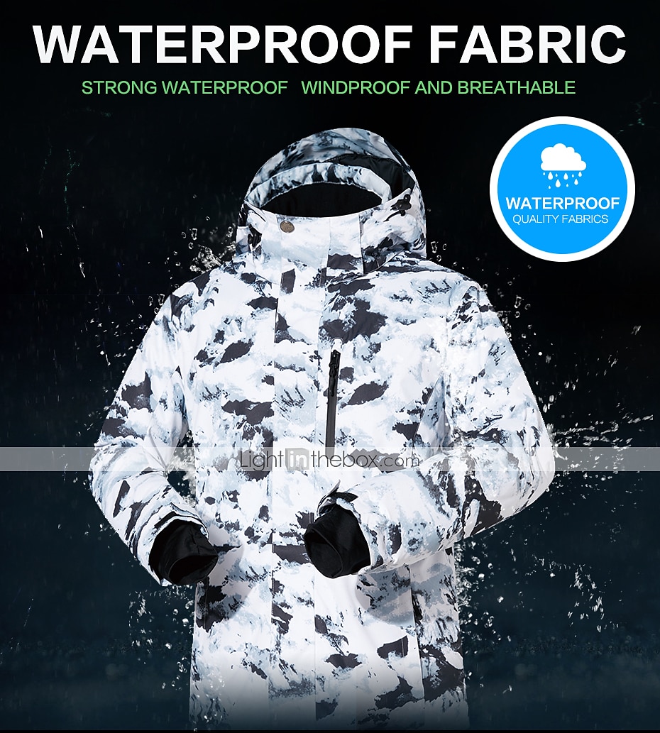 Winter Ski Jumpsuit Waterproof, Windproof Breathable Snow-proof Warm Hooded